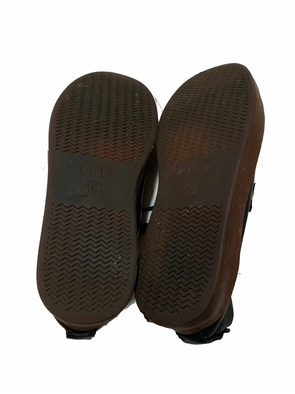 FEIT Black Leather Low-Top Sneakers with Brown Rubber Sole